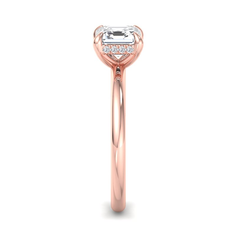 Rose Gold East West Hidden & 1ct Asscher Lab Grown Diamond Center