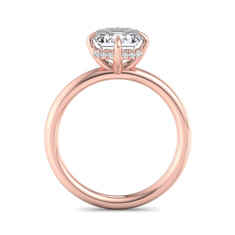 Rose Gold Compass Hidden Solitaire & 1ct Asscher Lab Grown Diamond Center