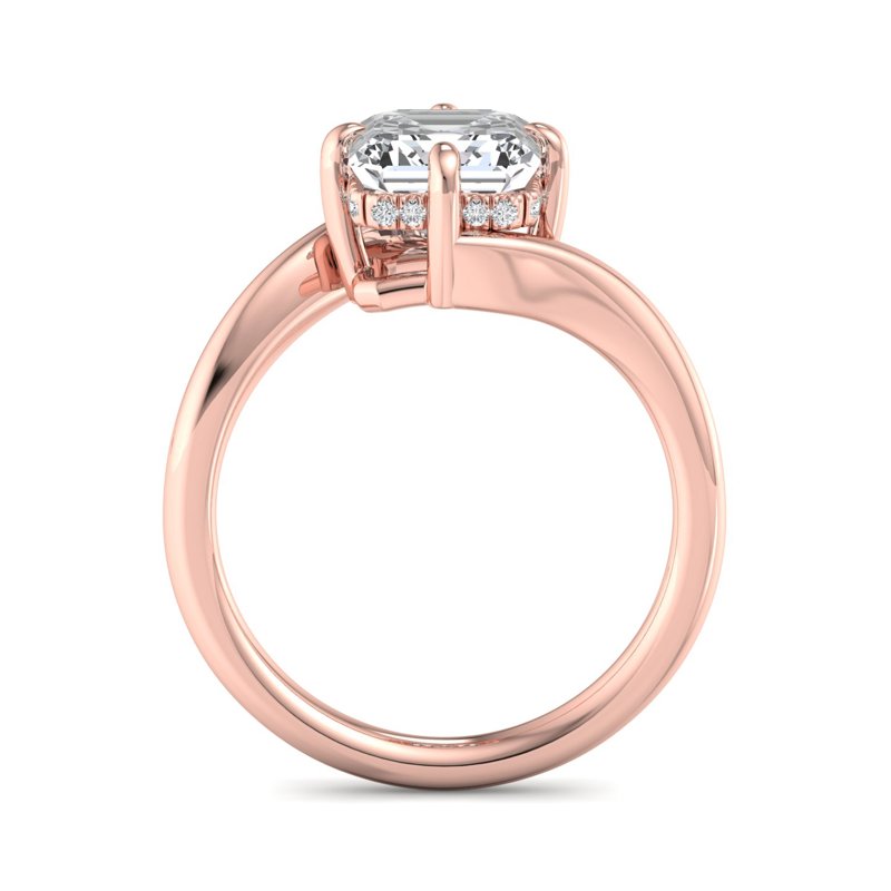 Rose Gold Lainey Hidden Solitaire & 1ct Asscher Lab Grown Diamond Center