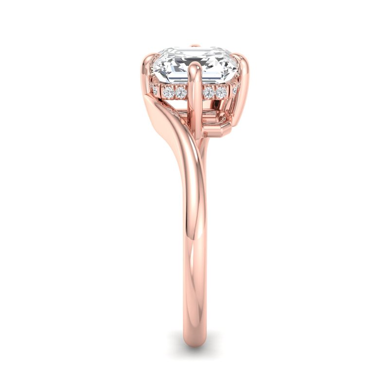 Rose Gold Lainey Hidden Solitaire & 1ct Asscher Lab Grown Diamond Center