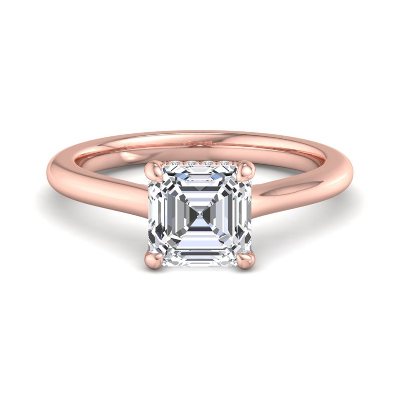 Rose Gold Alerie Hidden Halo & 1ct Asscher Lab Grown Diamond Center