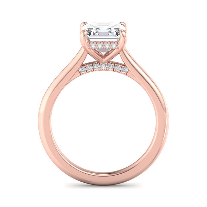 Rose Gold Alerie Hidden Halo & 1ct Asscher Lab Grown Diamond Center