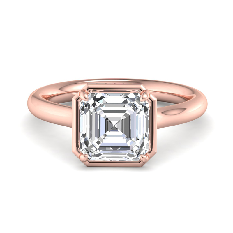 Rose Gold Allure Hidden Solitaire & 1ct Asscher Lab Grown Diamond Center