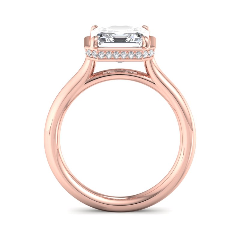 Rose Gold Allure Hidden Solitaire & 1ct Asscher Lab Grown Diamond Center