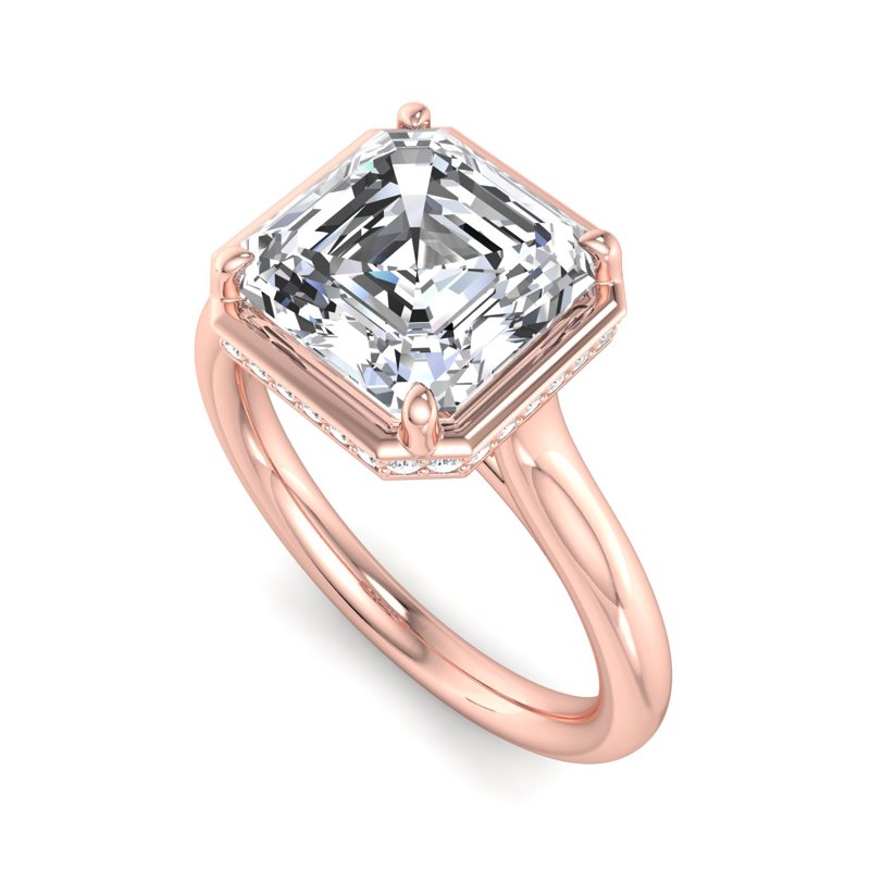 Rose Gold Allure Hidden Solitaire & 1ct Asscher Lab Grown Diamond Center