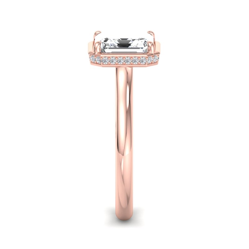 Rose Gold Allure Hidden Solitaire & 1ct Asscher Lab Grown Diamond Center