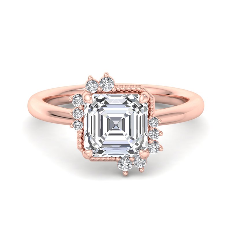 Rose Gold Calista Love & 1ct Asscher Lab Grown Diamond Center