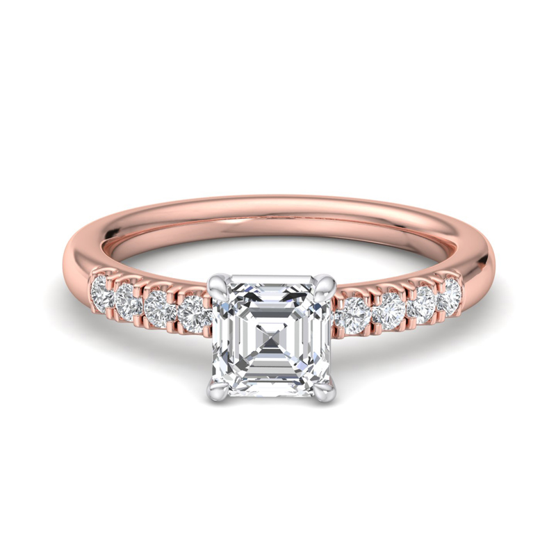 Rose Gold Mini Atlas (1/5ctw) & 1ct Asscher Lab Grown Diamond Center