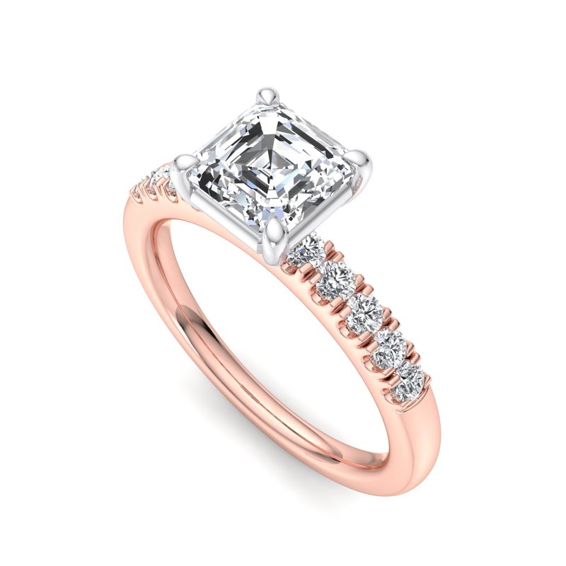 Rose Gold Mini Atlas (1/5ctw) & 1ct Asscher Lab Grown Diamond Center