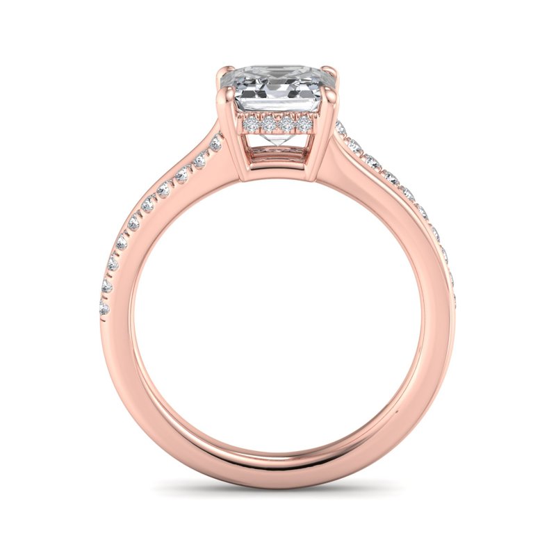 Rose Gold Kali East West & 1ct Asscher Lab Grown Diamond Center