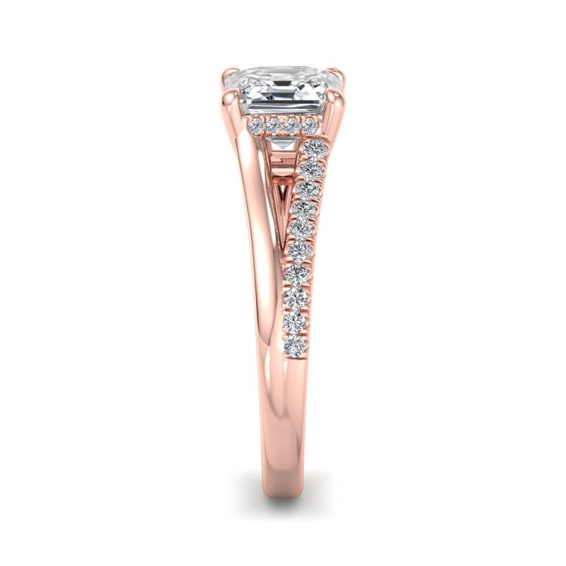 Rose Gold Kali East West & 1ct Asscher Lab Grown Diamond Center