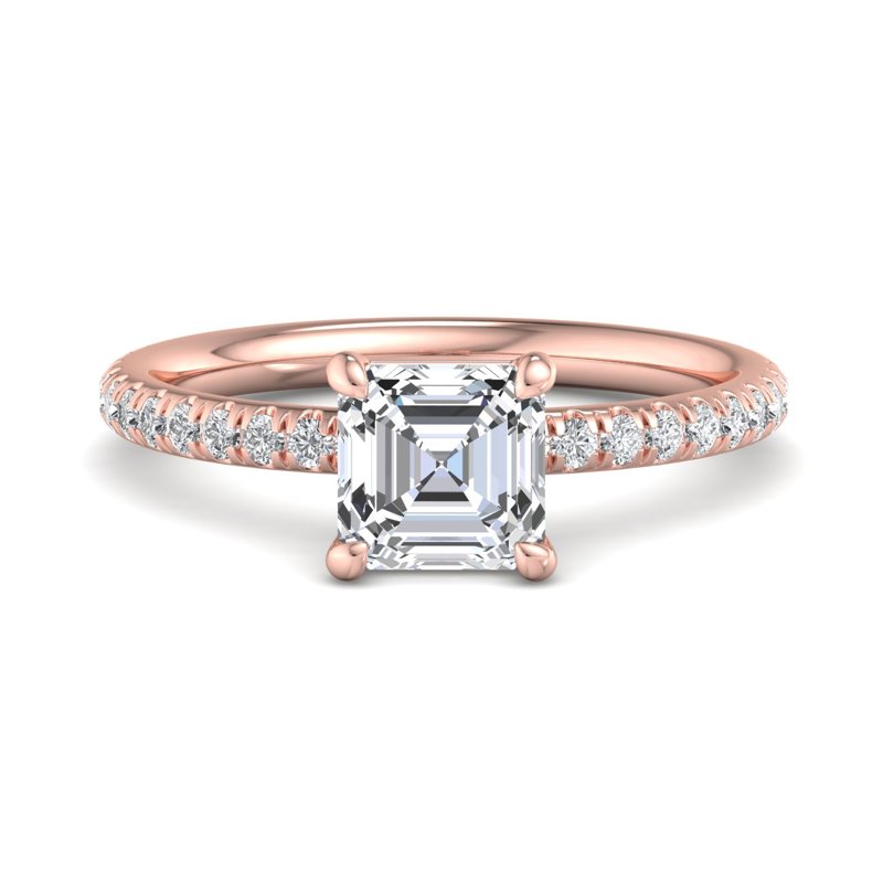 Rose Gold Classic Gala & 1ct Asscher Lab Grown Diamond Center