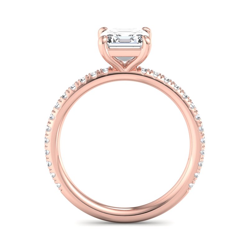 Rose Gold Classic Gala & 1ct Asscher Lab Grown Diamond Center