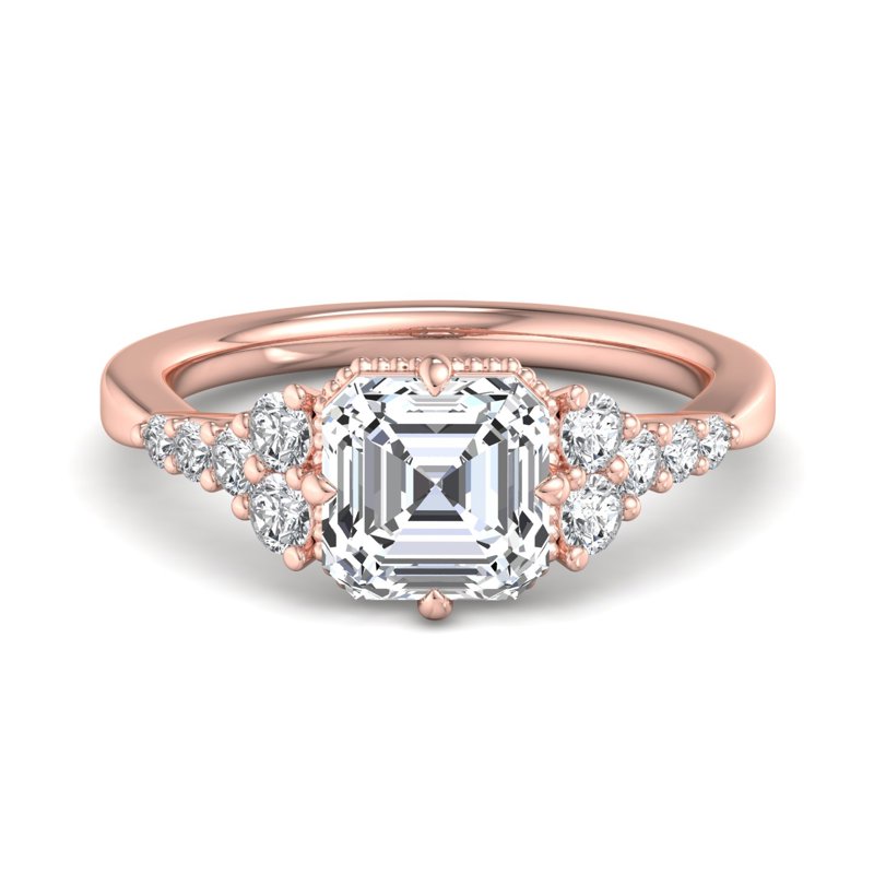 Rose Gold Zephyra & 1ct Asscher Lab Grown Diamond Center