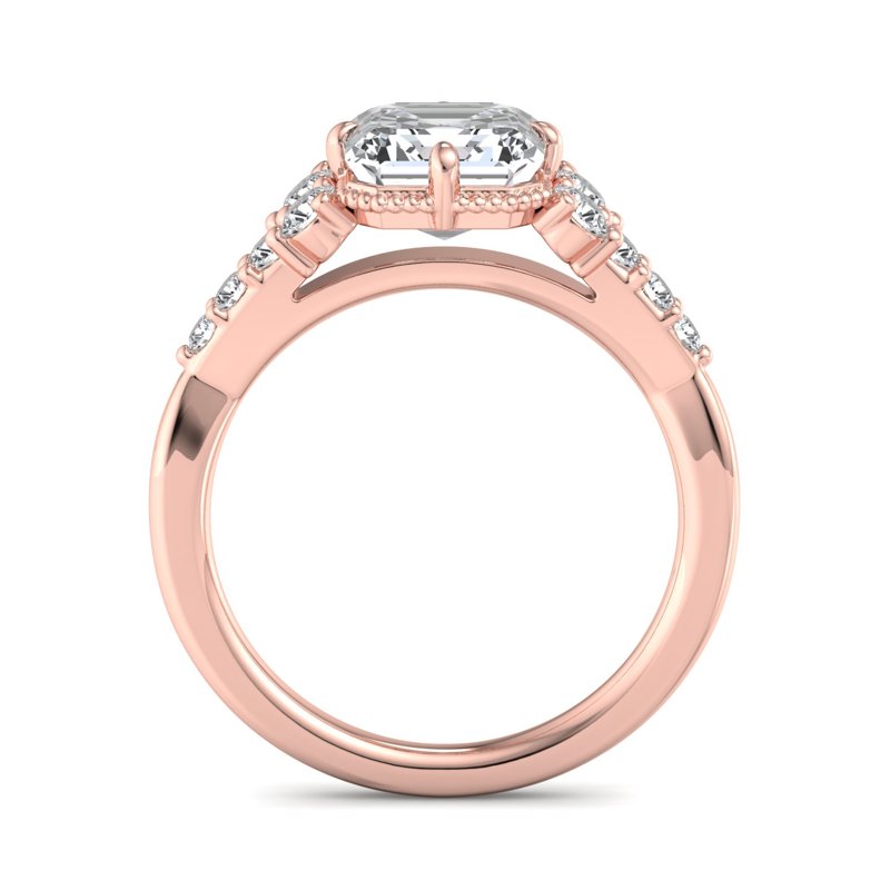 Rose Gold Zephyra & 1ct Asscher Lab Grown Diamond Center