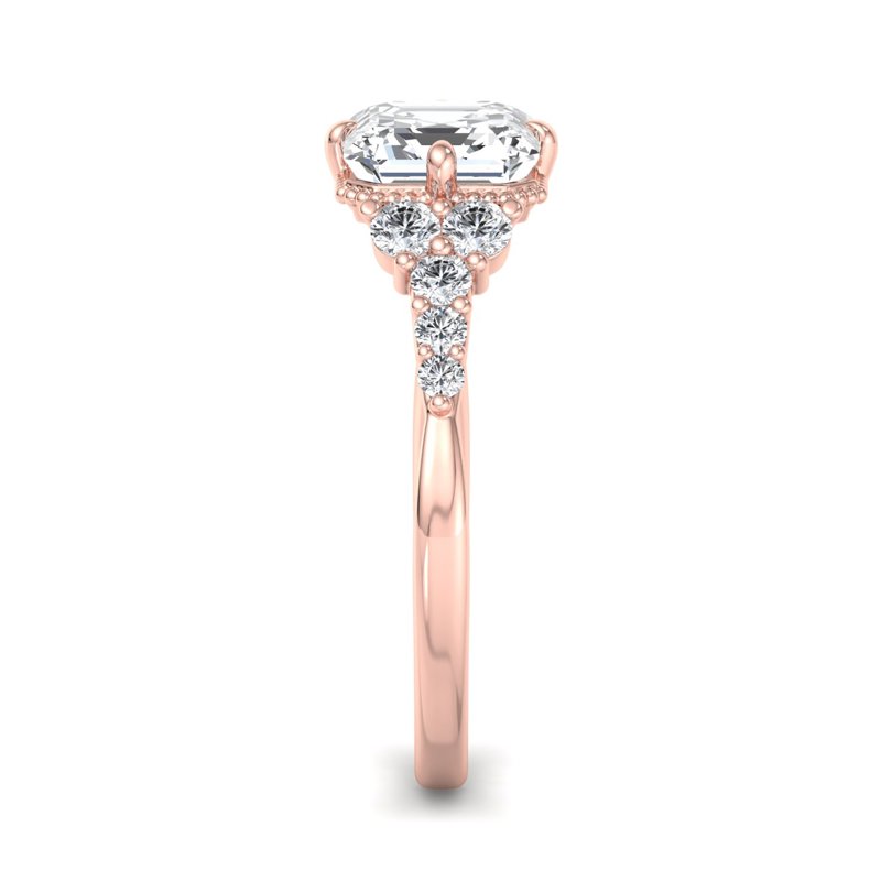 Rose Gold Zephyra & 1ct Asscher Lab Grown Diamond Center
