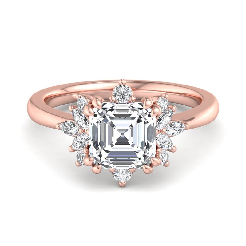 Rose Gold Petra Light & 1ct Asscher Lab Grown Diamond Center