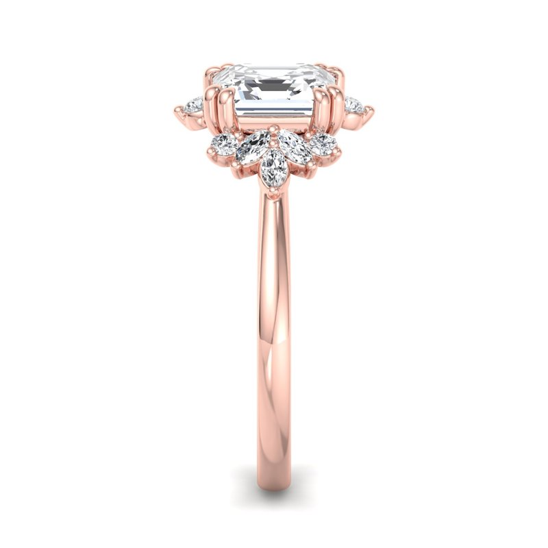 Rose Gold Petra Light & 1ct Asscher Lab Grown Diamond Center