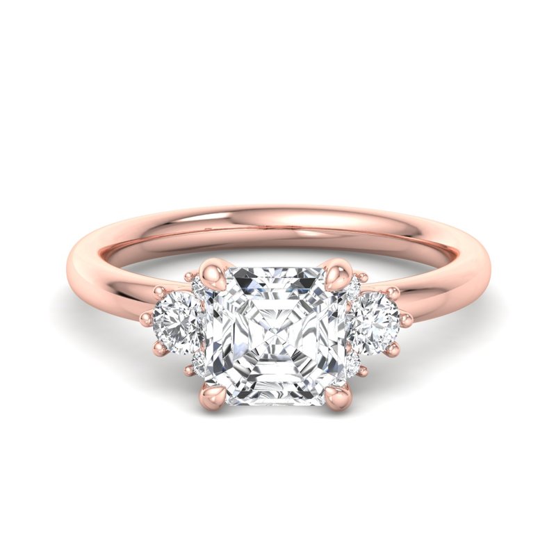 Rose Gold Colette (1/4ctw) & 1ct Asscher Lab Grown Diamond Center