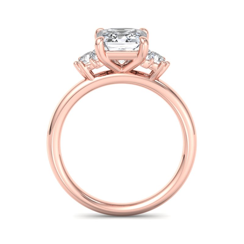 Rose Gold Colette (1/4ctw) & 1ct Asscher Lab Grown Diamond Center