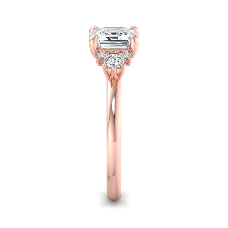Rose Gold Colette (1/4ctw) & 1ct Asscher Lab Grown Diamond Center