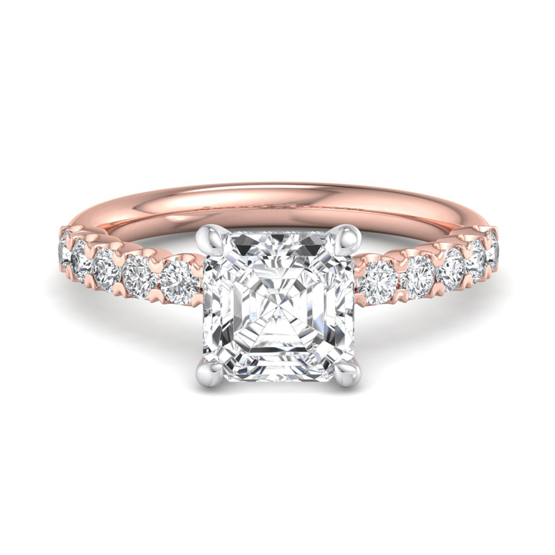Rose Gold Classic Valentina Hidden & 1ct Asscher Lab Grown Diamond Center