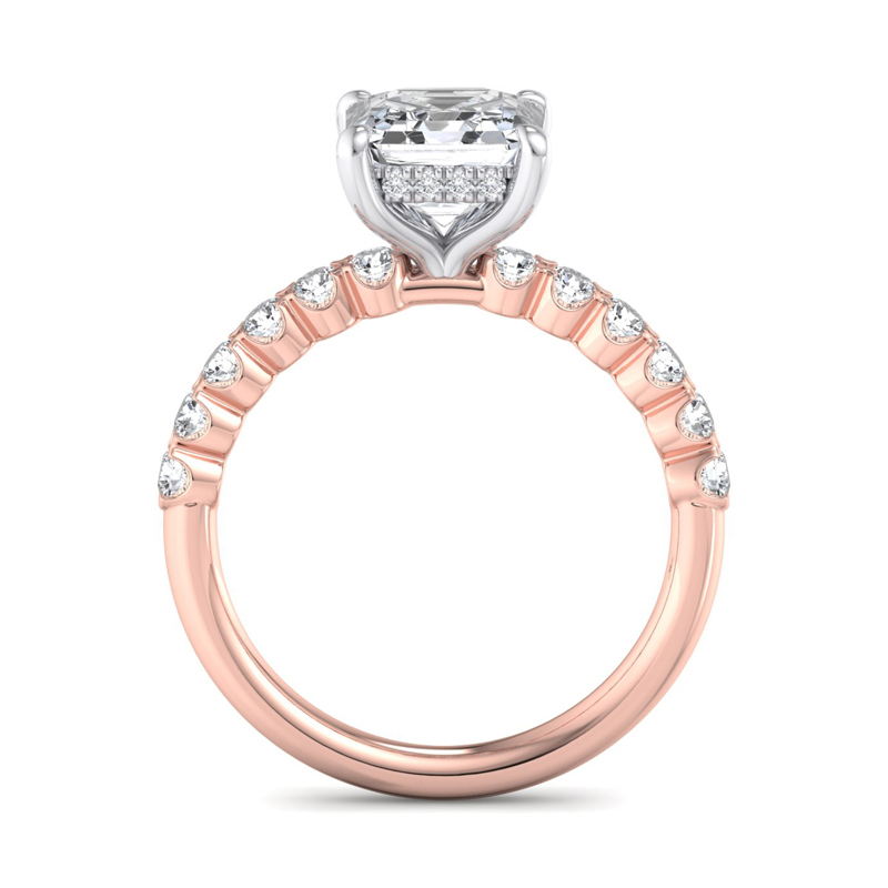 Rose Gold Classic Valentina Hidden & 1ct Asscher Lab Grown Diamond Center