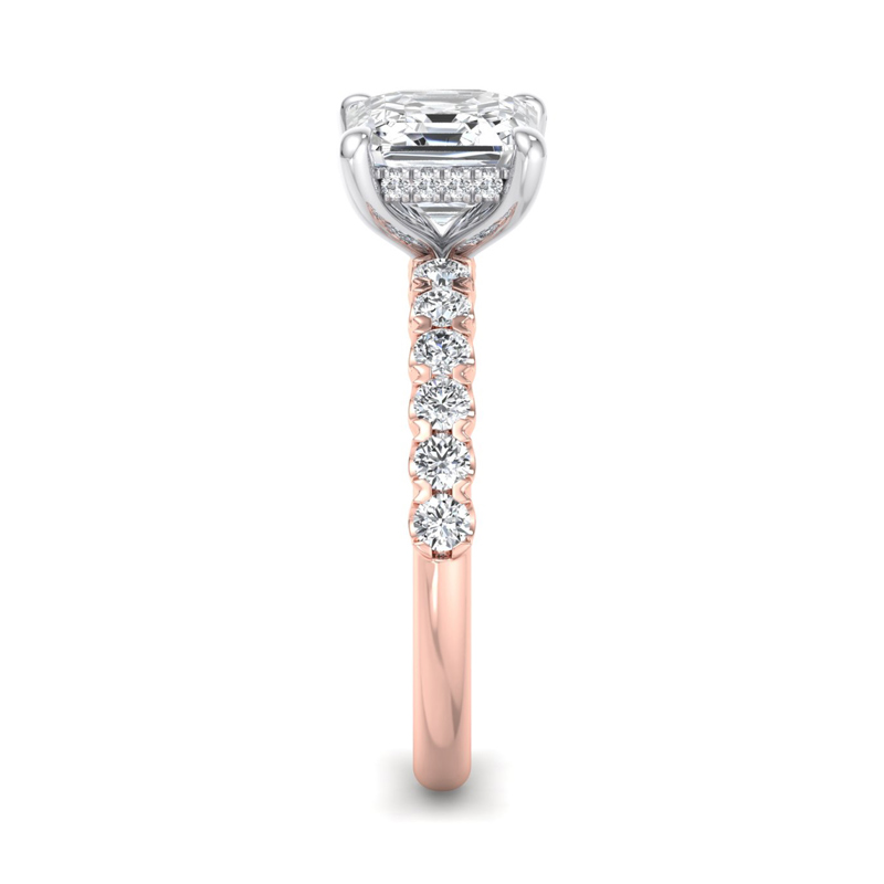 Rose Gold Classic Valentina Hidden & 1ct Asscher Lab Grown Diamond Center