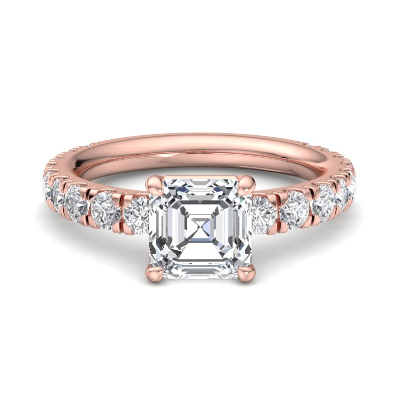 Rose Gold Luxe Blaire (4/5ctw) & 1ct Asscher Lab Grown Diamond Center