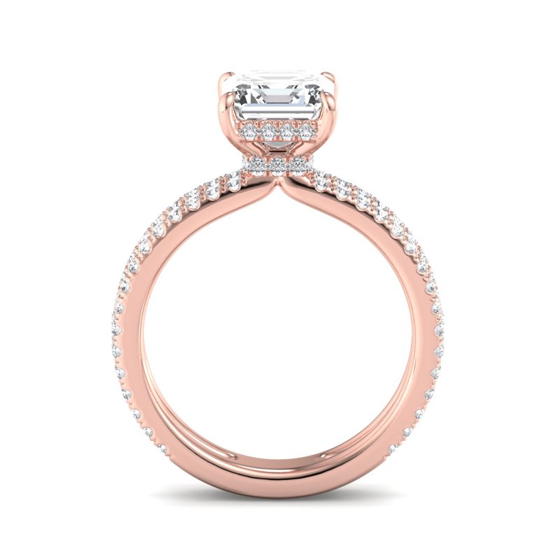 Rose Gold Duo Estella (5/8ctw) & 1ct Asscher Lab Grown Diamond Center
