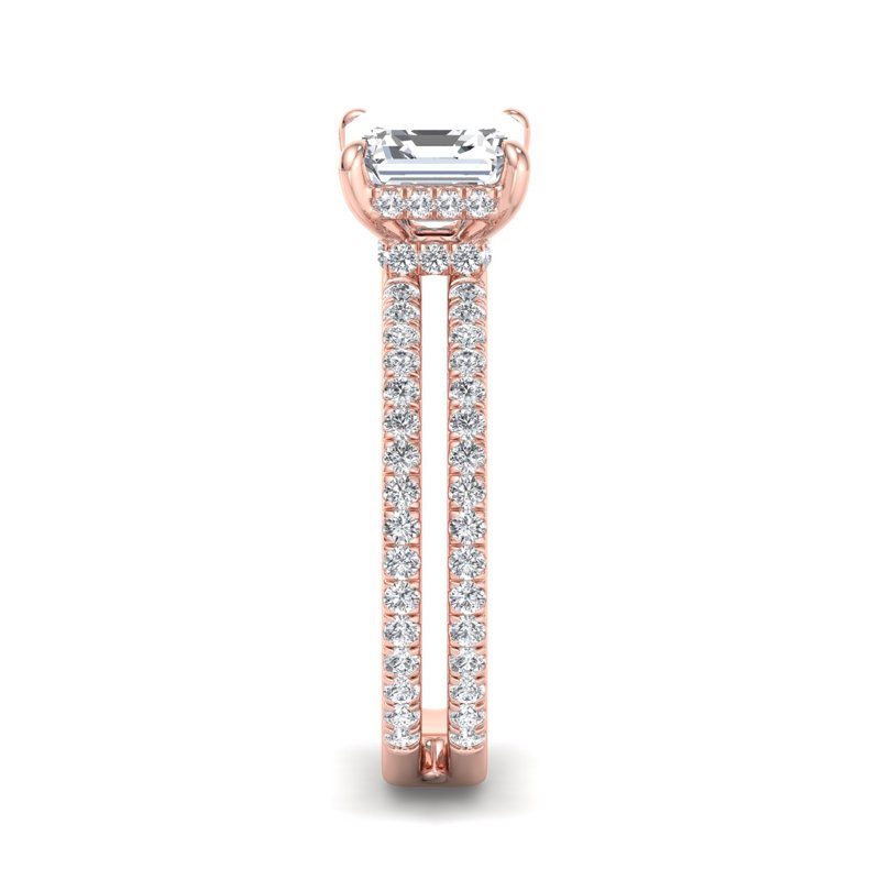 Rose Gold Duo Estella (5/8ctw) & 1ct Asscher Lab Grown Diamond Center