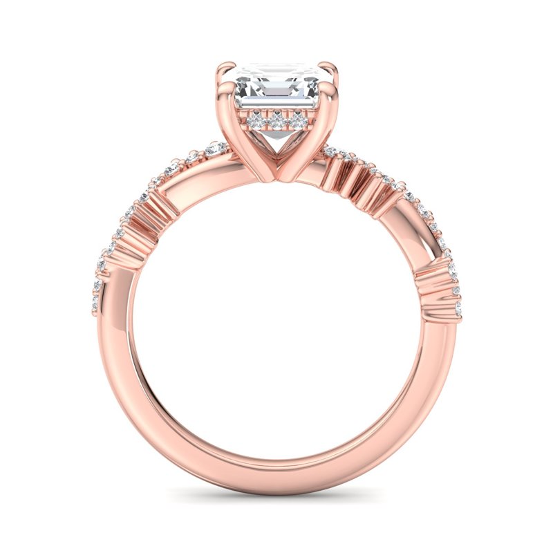 Rose Gold Ivy (1/4ctw) & 1ct Asscher Lab Grown Diamond Center