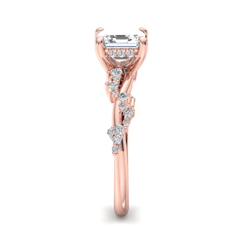 Rose Gold Ivy (1/4ctw) & 1ct Asscher Lab Grown Diamond Center