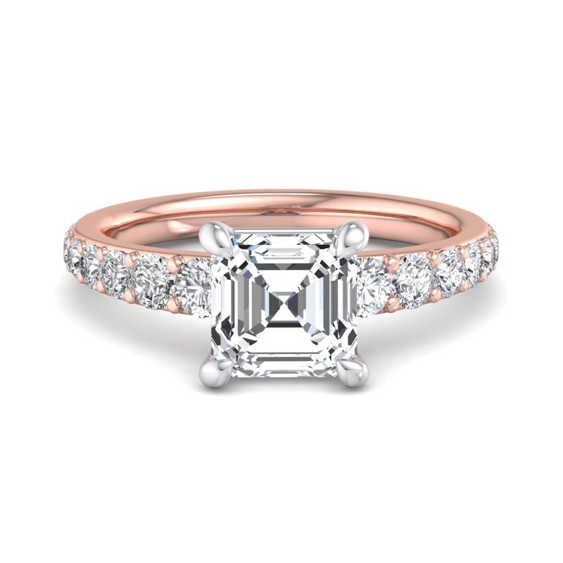 Rose Gold Blaire (5/8ctw) & 1ct Asscher Lab Grown Diamond Center