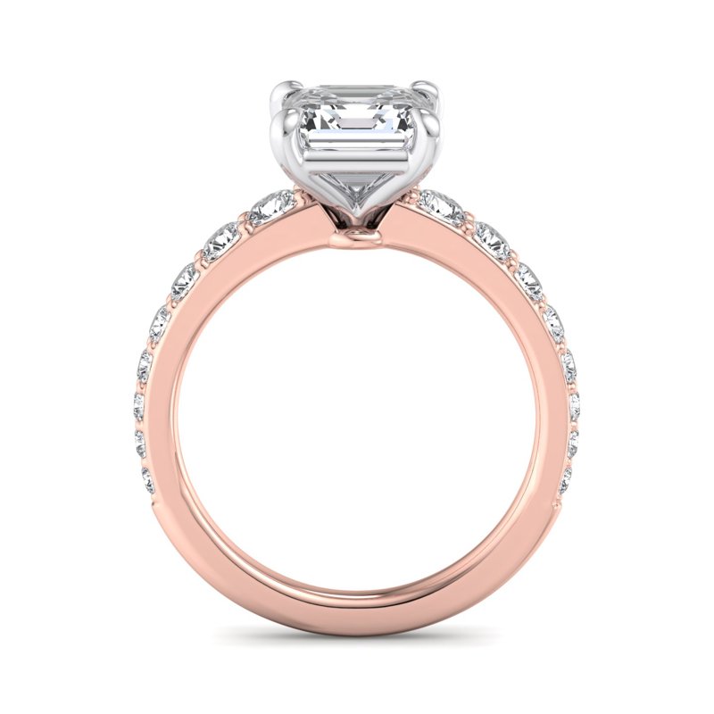 Rose Gold Blaire (5/8ctw) & 1ct Asscher Lab Grown Diamond Center