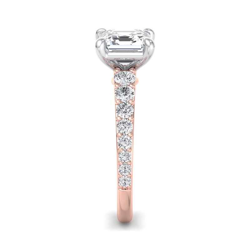 Rose Gold Blaire (5/8ctw) & 1ct Asscher Lab Grown Diamond Center