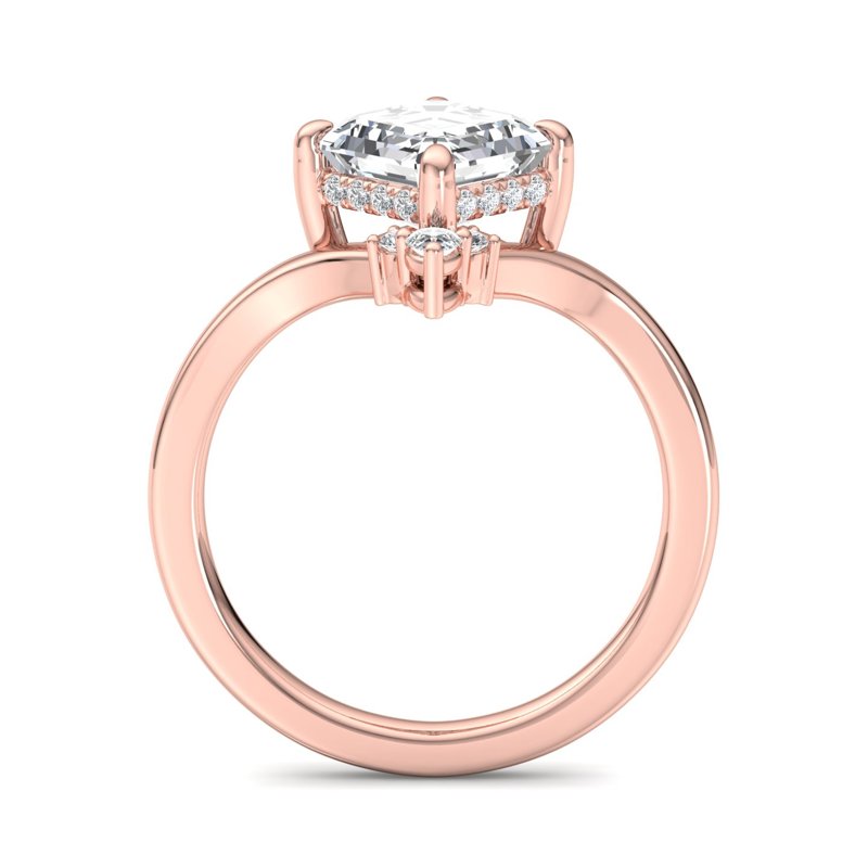 Rose Gold Avalon & 1ct Asscher Lab Grown Diamond Center