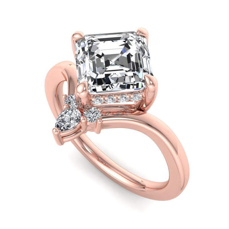 Rose Gold Avalon & 1ct Asscher Lab Grown Diamond Center