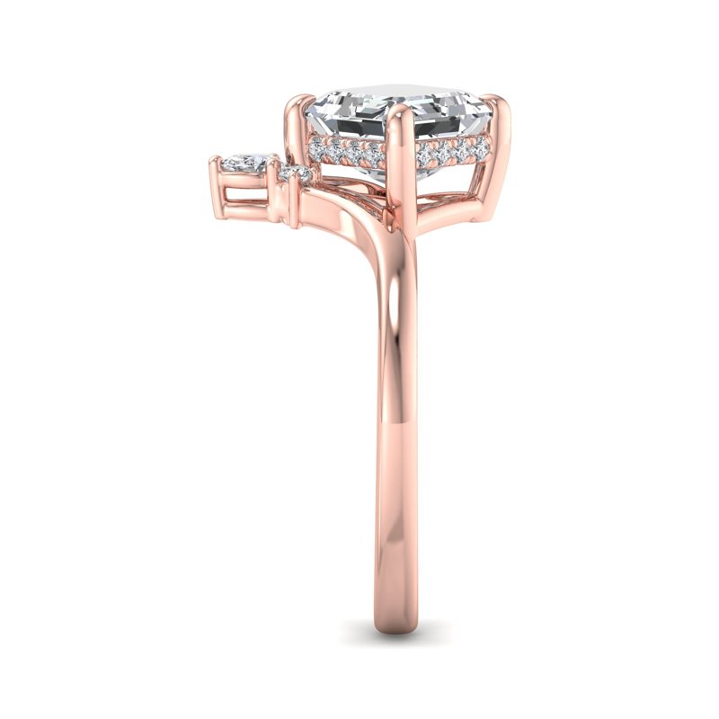 Rose Gold Avalon & 1ct Asscher Lab Grown Diamond Center