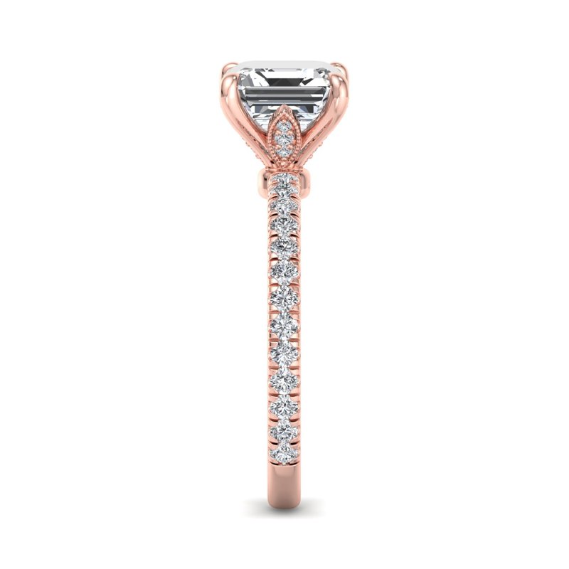 Rose Gold Luxe Mabel & 1ct Asscher Lab Grown Diamond Center