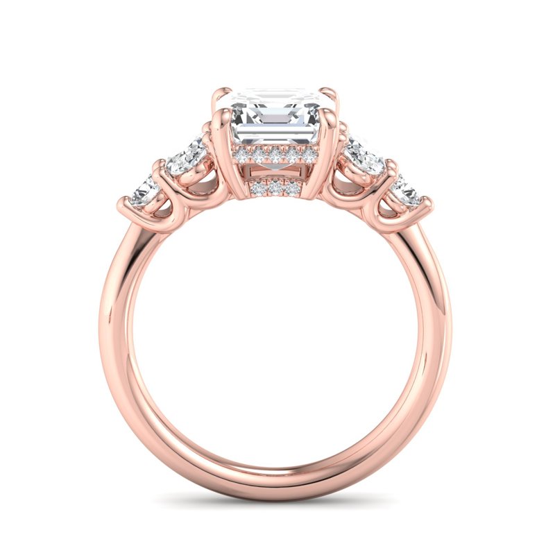 Rose Gold Layla (5/8ctw) & 1ct Asscher Lab Grown Diamond Center