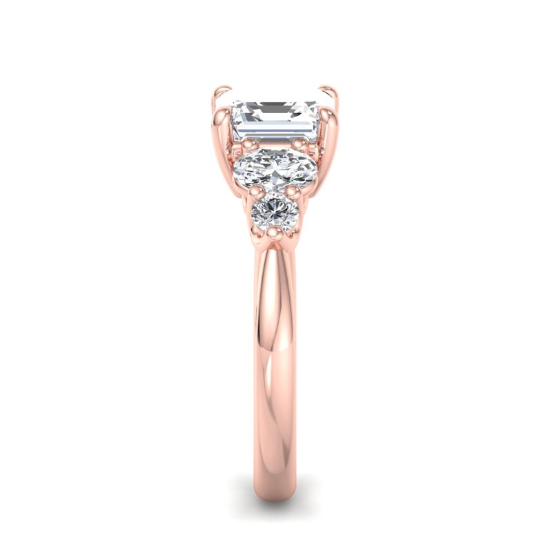 Rose Gold Layla (5/8ctw) & 1ct Asscher Lab Grown Diamond Center