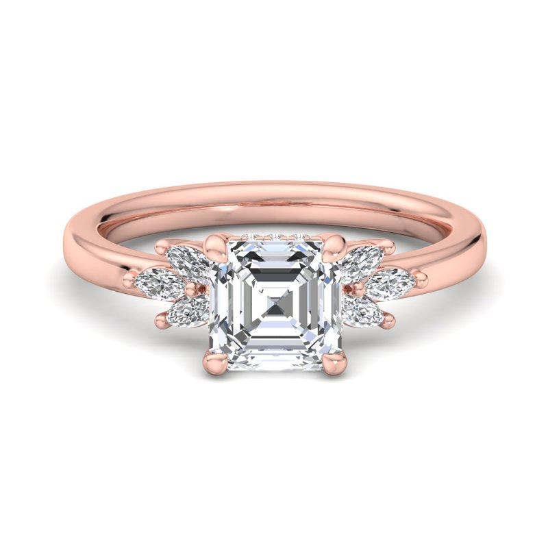 Rose Gold Solana Hidden & 1ct Asscher Lab Grown Diamond Center