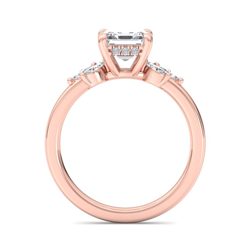 Rose Gold Solana Hidden & 1ct Asscher Lab Grown Diamond Center
