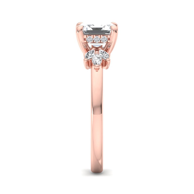 Rose Gold Solana Hidden & 1ct Asscher Lab Grown Diamond Center