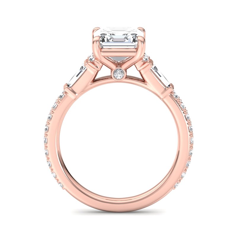Rose Gold Rosalie Baguette Round & 1ct Asscher Lab Grown Diamond Center