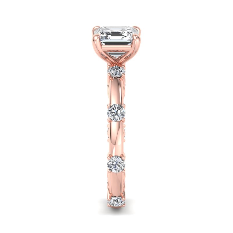 Rose Gold Celine (1/2ctw) & 1ct Asscher Lab Grown Diamond Center