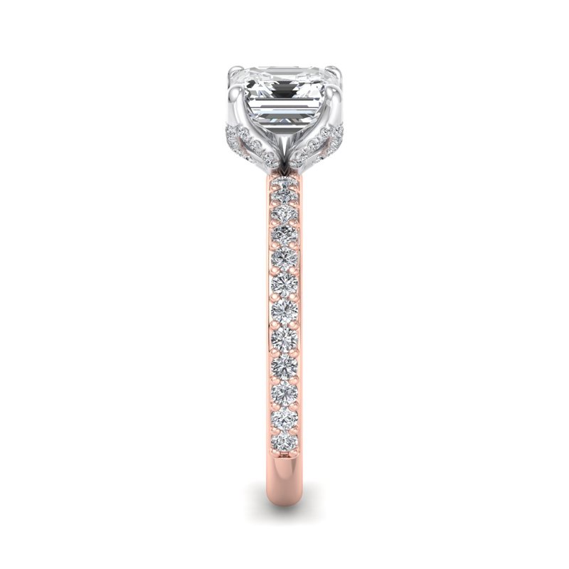 Rose Gold Lotus (3/8ctw) & 1ct Asscher Lab Grown Diamond Center