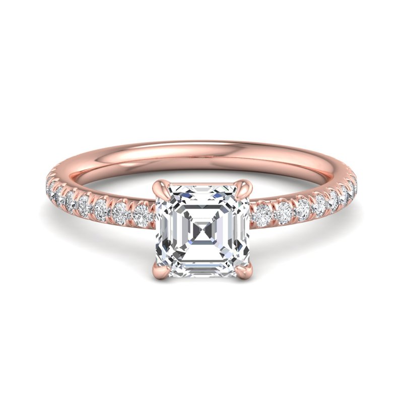 Rose Gold Luxe Gala Solitaire & 1ct Asscher Lab Grown Diamond Center