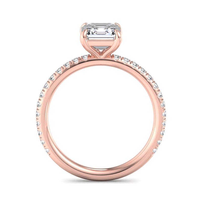 Rose Gold Luxe Gala Solitaire & 1ct Asscher Lab Grown Diamond Center